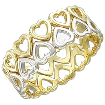 Кольцо Сердечки из комбинированного золота (арт. 316836)