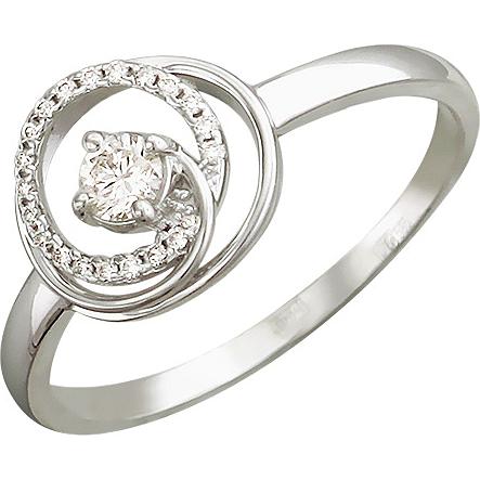 Кольцо с бриллиантами из белого золота (арт. 320202)