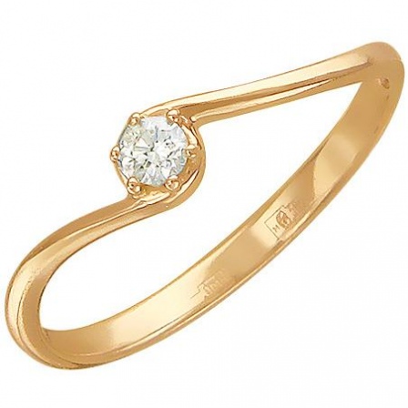 Кольцо с бриллиантом из красного золота (арт. 321984)