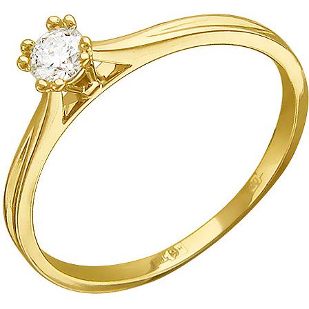 Кольцо с бриллиантом из желтого золота (арт. 323068)