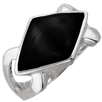 Кольцо с ониксом из серебра (арт. 323313)