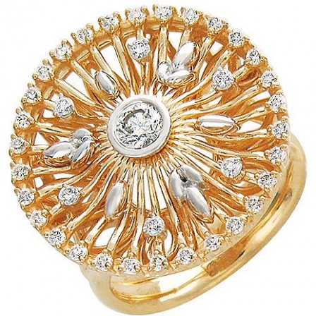 Кольцо с бриллиантом из красного золота (арт. 324608)