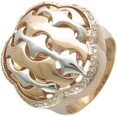 Кольцо с бриллиантами из комбинированного золота (арт. 324623)