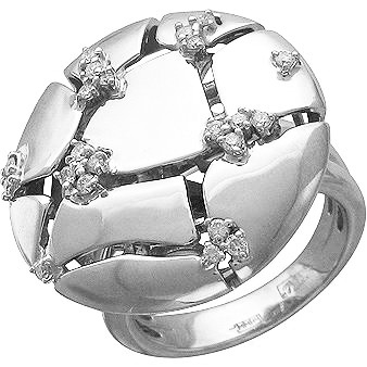 Кольцо с бриллиантами из белого золота 750 пробы (арт. 324628)