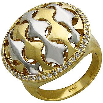 Кольцо с бриллиантами из комбинированного золота 750 пробы (арт. 324639)