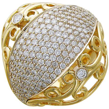 Кольцо с бриллиантами из комбинированного золота 750 пробы (арт. 324643)