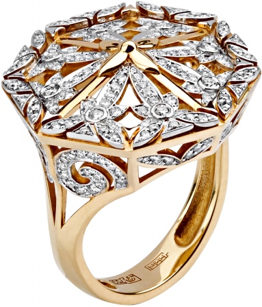 Кольцо с бриллиантами из комбинированного золота 750 пробы (арт. 325683)
