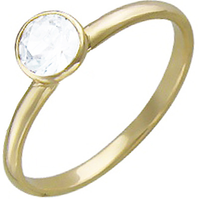 Кольцо с фианитом из желтого золота (арт. 326054)