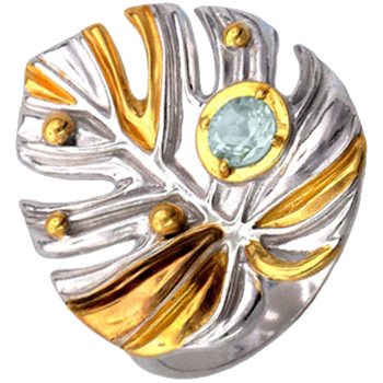 Кольцо Листикс топазом из серебра (арт. 326614)