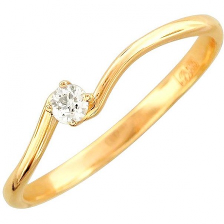 Кольцо с бриллиантом из желтого золота (арт. 327250)
