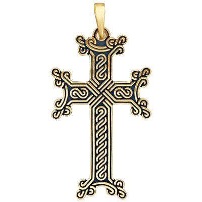 Крестик из желтого золота (арт. 329260)