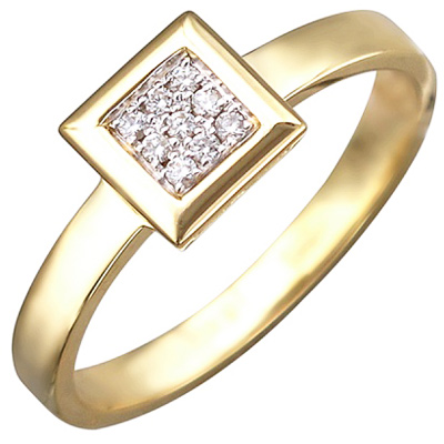 Кольцо с бриллиантами из желтого золота (арт. 329267)