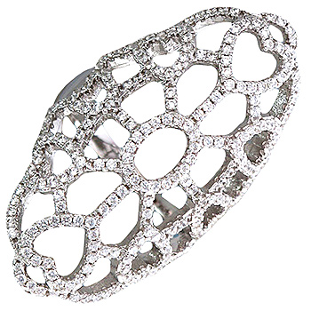 Кольцо с фианитами из серебра (арт. 330453)