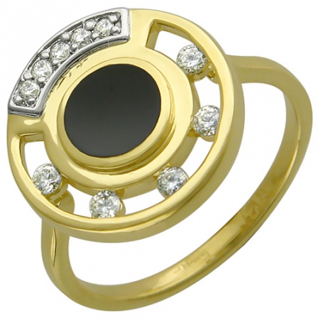 Кольцо с бриллиантами из комбинированного золота 750 пробы (арт. 334345)