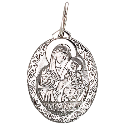 Подвеска-иконка "Богородица Неувядаемый цвет" из серебра (арт. 334748)