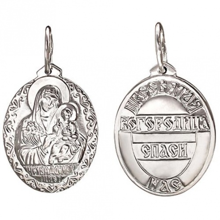 Подвеска-иконка "Богородица Неувядаемый цвет" из серебра (арт. 334761)