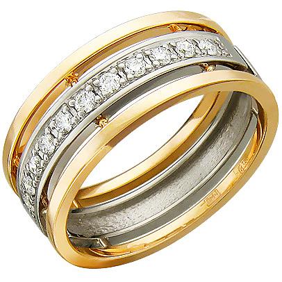 Кольцо с бриллиантами из комбинированного золота (арт. 335176)