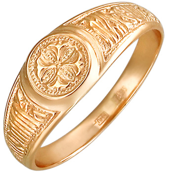 Кольцо "Спаси и сохрани" из красного золота (арт. 336137)