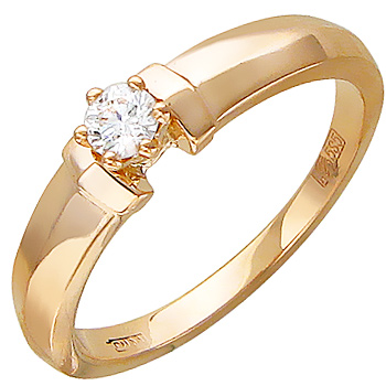 Кольцо с бриллиантом из комбинированного золота (арт. 336363)