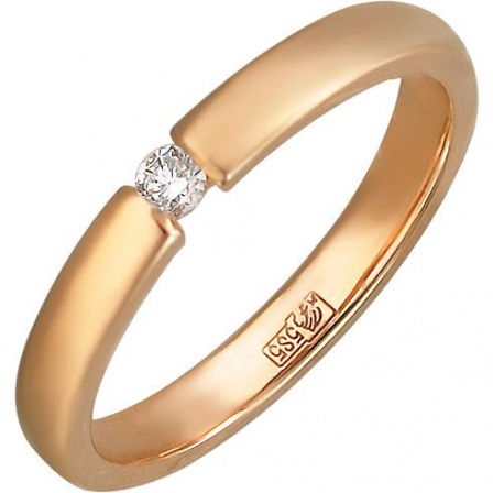 Кольцо с бриллиантом из комбинированного золота (арт. 336373)