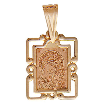 Подвеска-иконка "Казанская Богородица" из красного золота (арт. 341291)