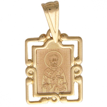Подвеска-иконка "Николай Чудотворец" из красного золота (арт. 341303)
