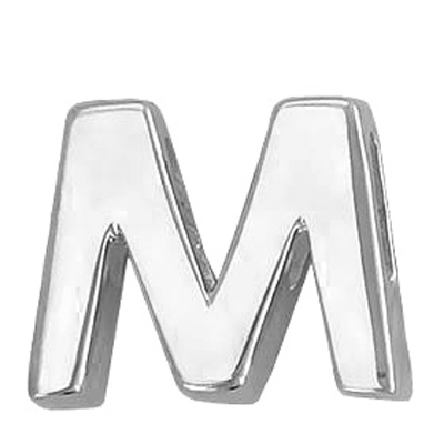 Подвеска буква "M" из белого золота (арт. 341420)