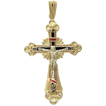 Крестик из комбинированного золота (арт. 342727)