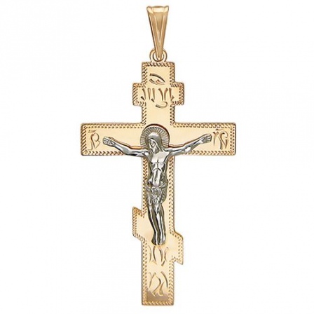 Крестик из комбинированного золота (арт. 342845)
