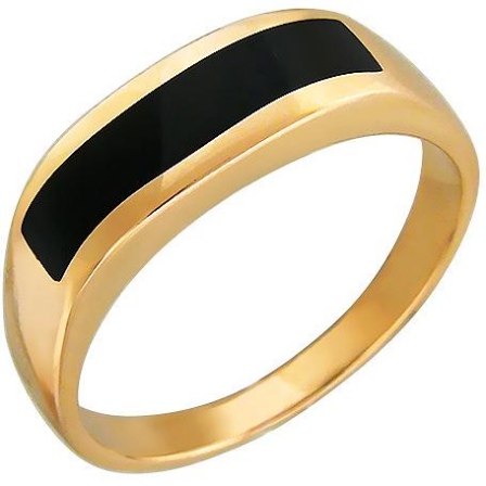Кольцо с ониксом из красного золота (арт. 344574)