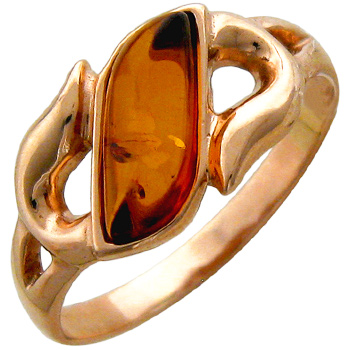 Кольцо с янтарем из красного золота (арт. 345294)