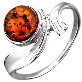 Кольцо с янтарем из серебра (арт. 345336)