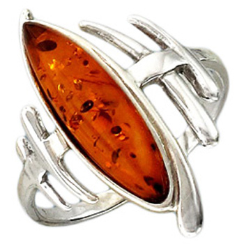 Кольцо с янтарем из серебра (арт. 345348)