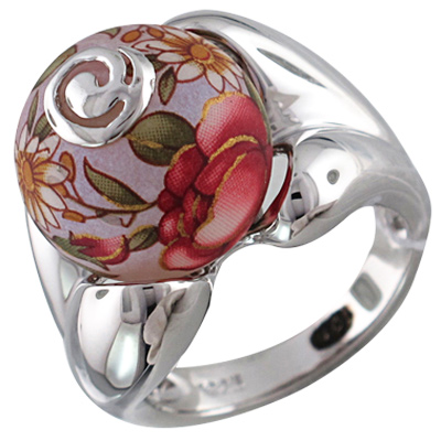 Кольцо Цветы из серебра (арт. 346070)