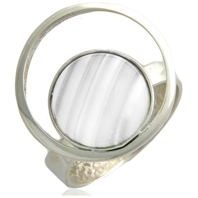 Кольцо с агатом из серебра (арт. 348701)