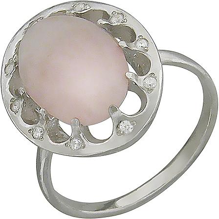 Кольцо с кварцем, фианитами из серебра (арт. 348801)