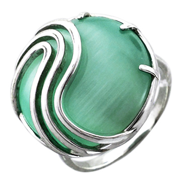 Кольцо с малахитом из серебра (арт. 348880)
