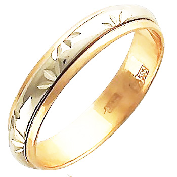 Обручальное кольцо из комбинированного золота  (арт. 351731)