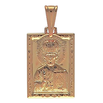 Подвеска-иконка "Николай Чудотворец" из красного золота (арт. 351742)