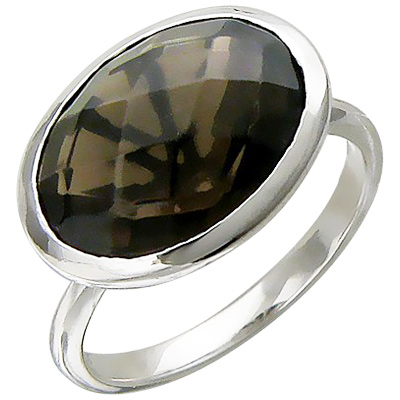 Кольцо с раухтопазом из серебра (арт. 351889)