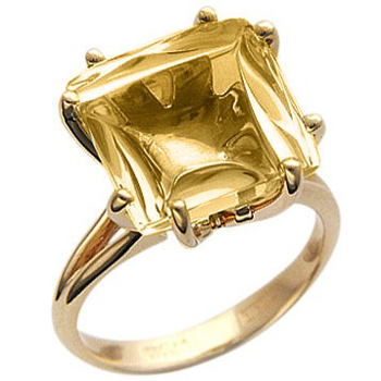 Кольцо с 1 кварцем из красного золота  (арт. 363709)