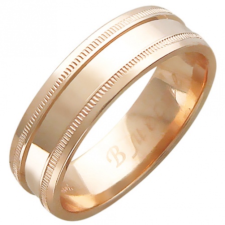 Обручальное кольцо из красного золота (арт. 367693)