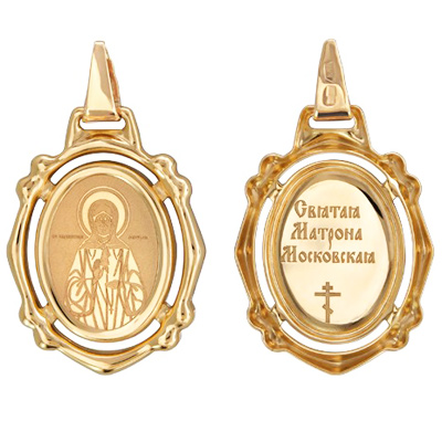 Подвеска-иконка Святая Матрона Московская из красного золота (арт. 367758)
