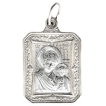 Подвеска-иконка "Богородица Казанская" из серебра (арт. 374052)