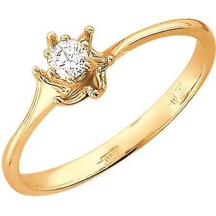 Кольцо с бриллиантом из красного золота (арт. 392231)