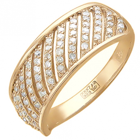 Кольцо с бриллиантами из красного золота (арт. 420910)
