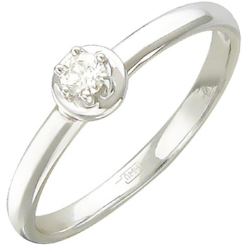 Кольцо с бриллиантом из белого золота (арт. 420993)