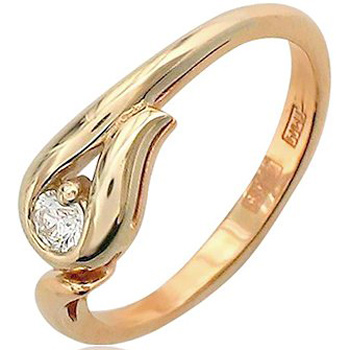 Кольцо с бриллиантом из комбинированного золота (арт. 421104)