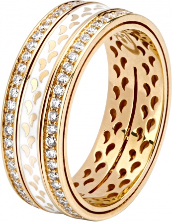Кольцо с бриллиантами, эмалью из желтого золота 750 пробы (арт. 421362)