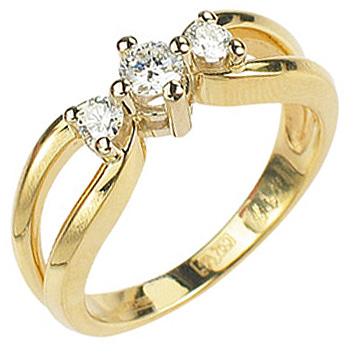 Кольцо с бриллиантом из комбинированного золота (арт. 421887)
